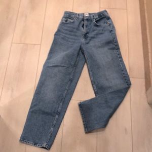 Stylish wide leg jeans . Like new.